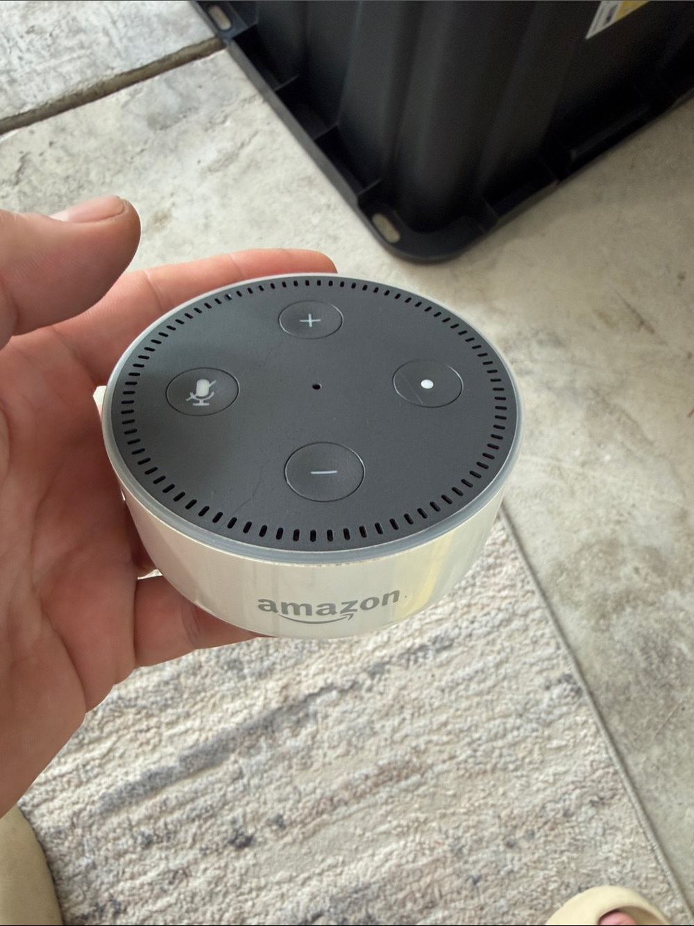 Amazon Echo Dot Smart Speaker - Black Top with Silver/White Body